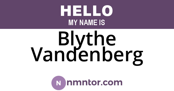 Blythe Vandenberg
