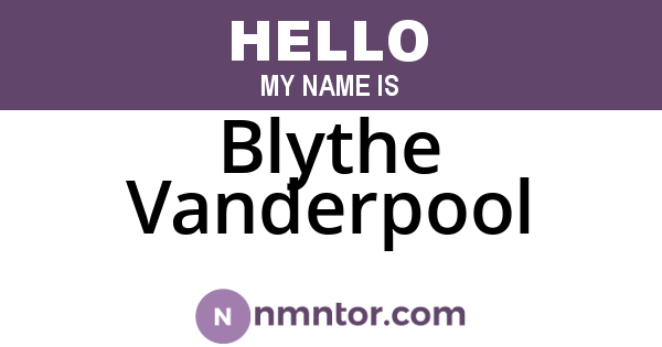 Blythe Vanderpool