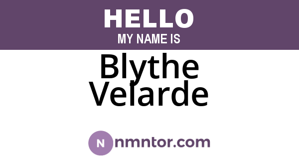 Blythe Velarde