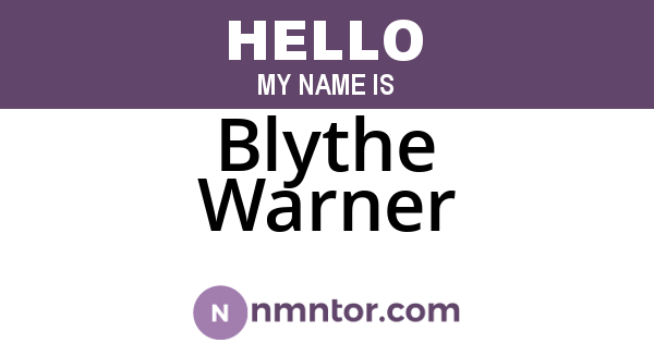 Blythe Warner