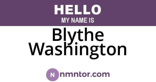 Blythe Washington