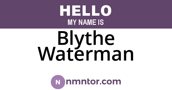 Blythe Waterman