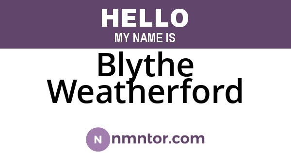 Blythe Weatherford