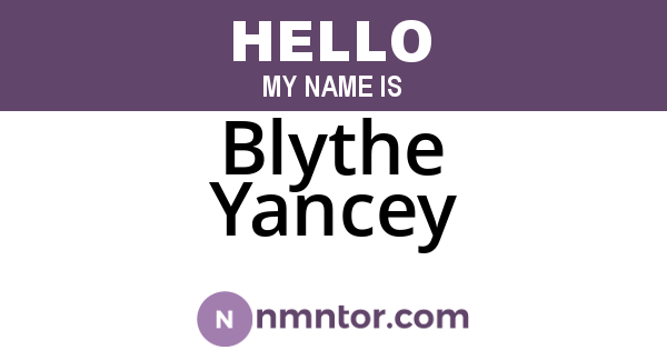 Blythe Yancey