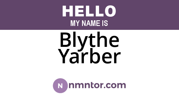 Blythe Yarber