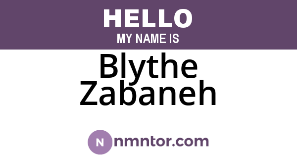 Blythe Zabaneh