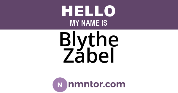 Blythe Zabel