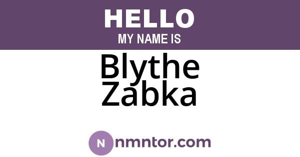 Blythe Zabka