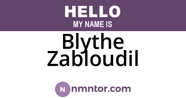 Blythe Zabloudil