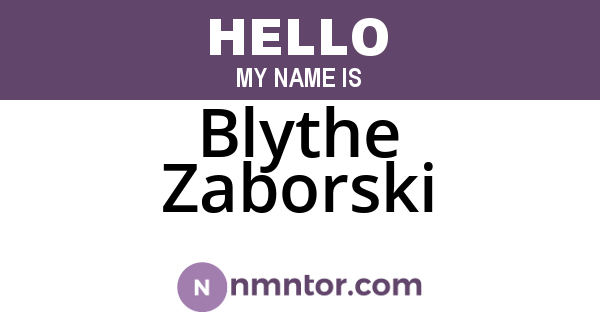 Blythe Zaborski