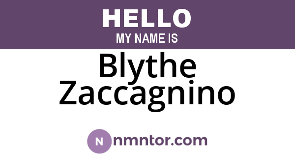 Blythe Zaccagnino