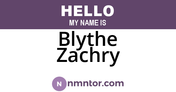 Blythe Zachry