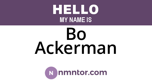 Bo Ackerman