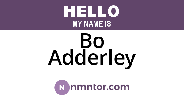 Bo Adderley