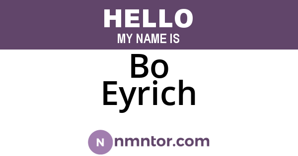 Bo Eyrich