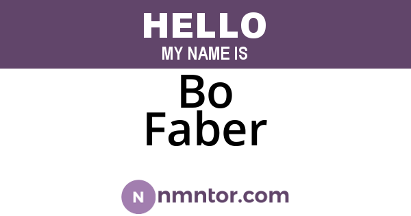 Bo Faber