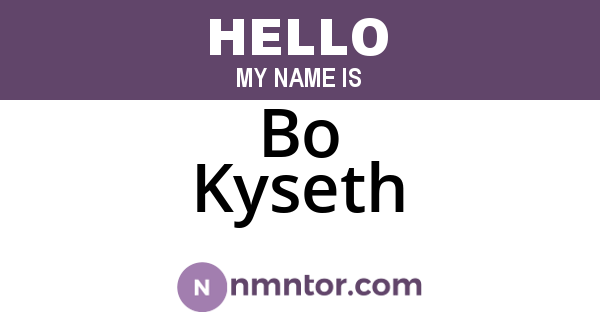 Bo Kyseth