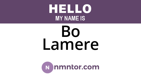 Bo Lamere