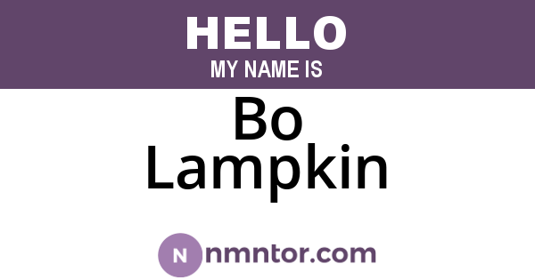 Bo Lampkin