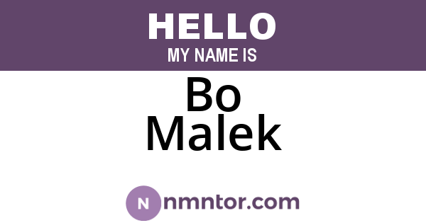 Bo Malek