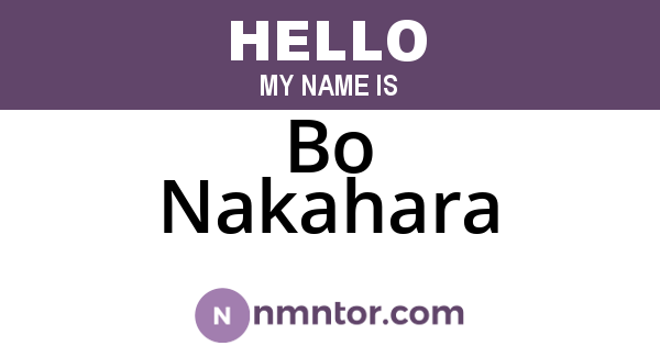 Bo Nakahara