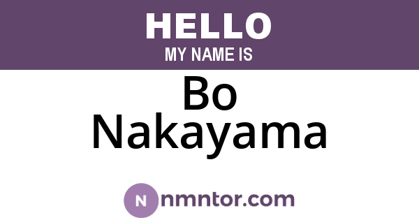 Bo Nakayama