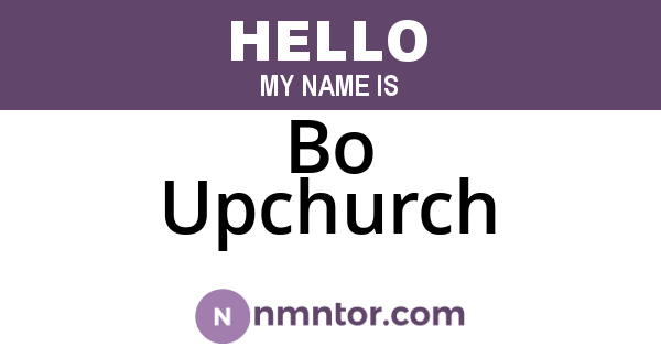 Bo Upchurch