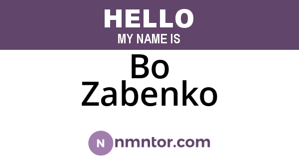Bo Zabenko