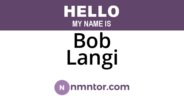 Bob Langi