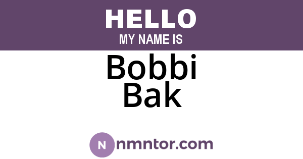 Bobbi Bak