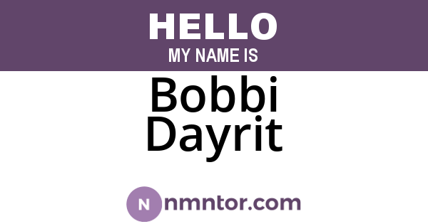 Bobbi Dayrit