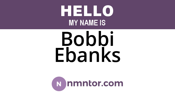Bobbi Ebanks