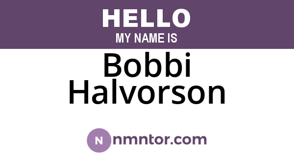 Bobbi Halvorson