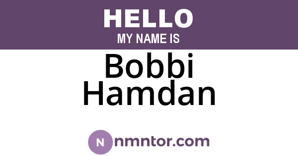 Bobbi Hamdan