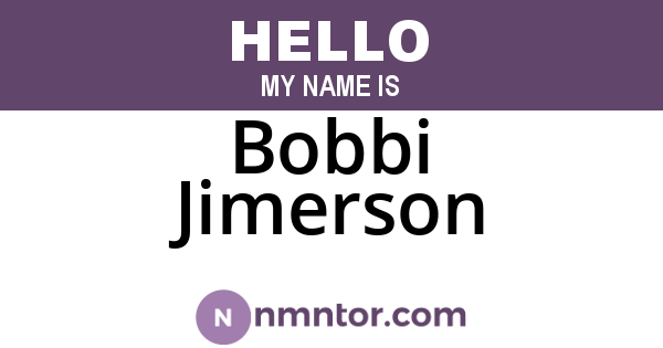 Bobbi Jimerson