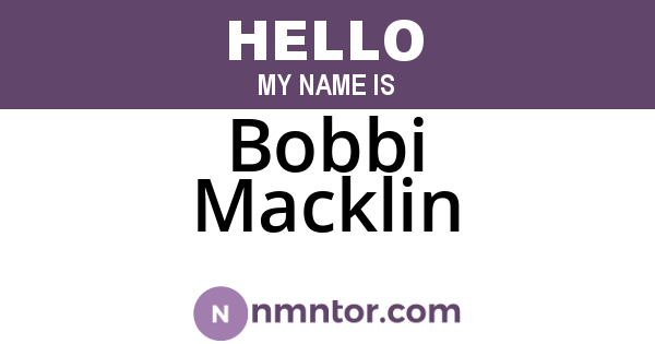 Bobbi Macklin