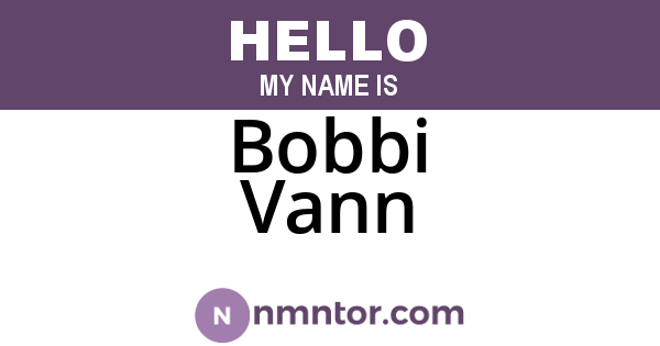 Bobbi Vann