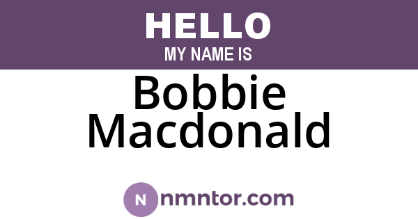 Bobbie Macdonald