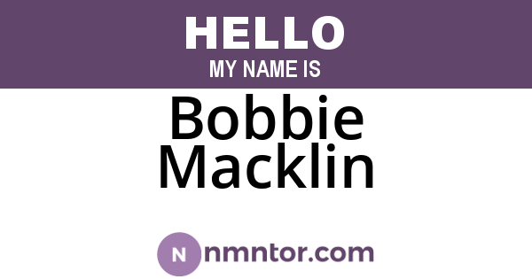 Bobbie Macklin