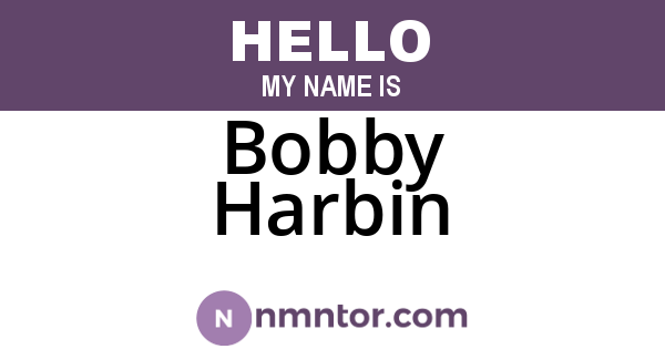 Bobby Harbin