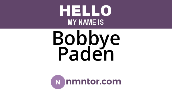 Bobbye Paden