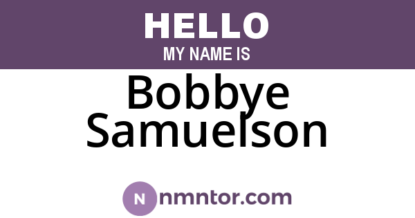 Bobbye Samuelson