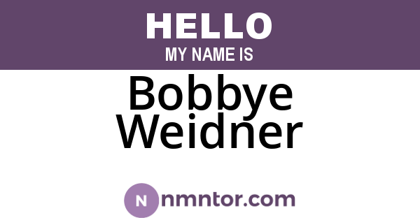 Bobbye Weidner