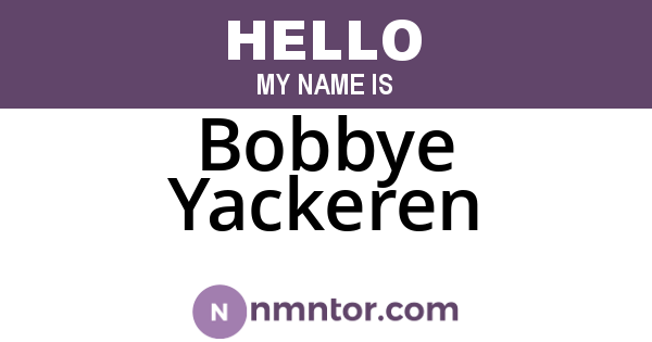 Bobbye Yackeren