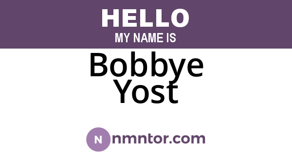 Bobbye Yost