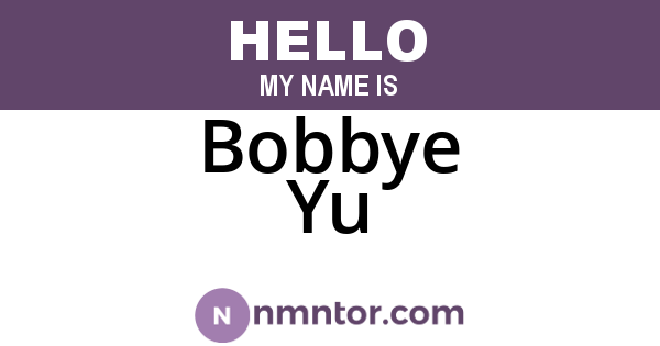 Bobbye Yu