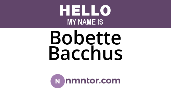 Bobette Bacchus