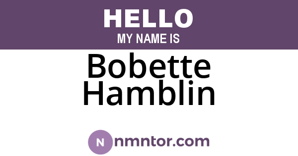 Bobette Hamblin