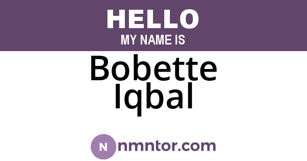 Bobette Iqbal