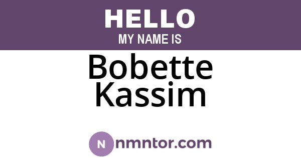 Bobette Kassim